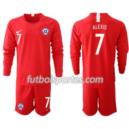 Camisetas Chile ALEXIS 7 Niños Primera Equipacion 2018/2019 Manga Larga